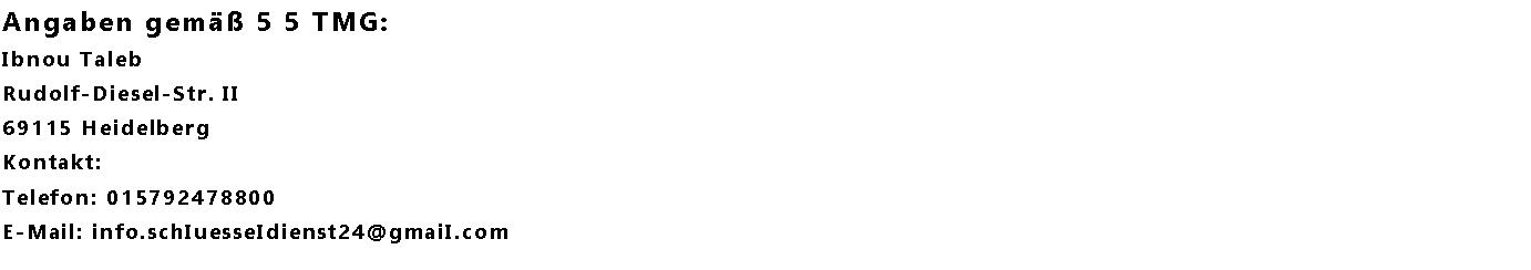 Impressum - Schlüsseldienst Wesel